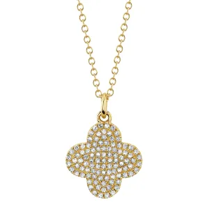 0.23CT DIAMOND PAVE CLOVER NECKLACE