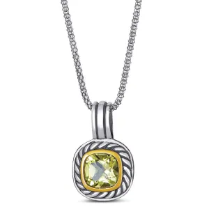 14K and 925 Sterling Sliver Pendant with Lemon Quartz (141P107972QL)