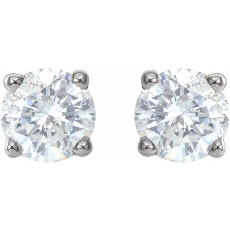 14K White 3/4 CTW Natural Diamond Stud Earrings