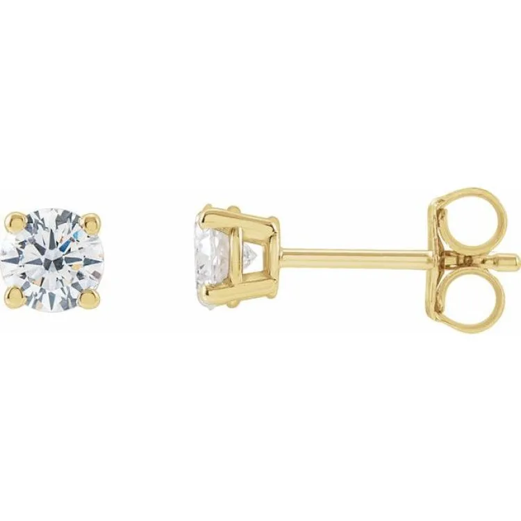 14K Yellow 4mm :: 1/2 CTW Lab-Grown Diamond Stud Earrings