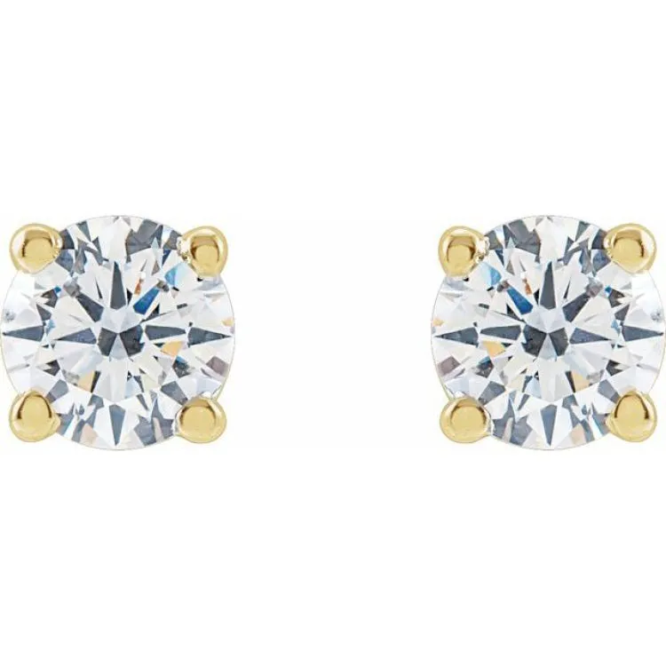 14K Yellow 4mm :: 1/2 CTW Lab-Grown Diamond Stud Earrings