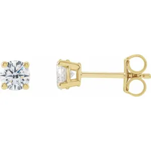 14K Yellow 4mm :: 1/2 CTW Lab-Grown Diamond Stud Earrings