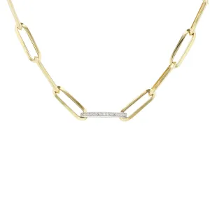 18K Link Necklace with Diamonds