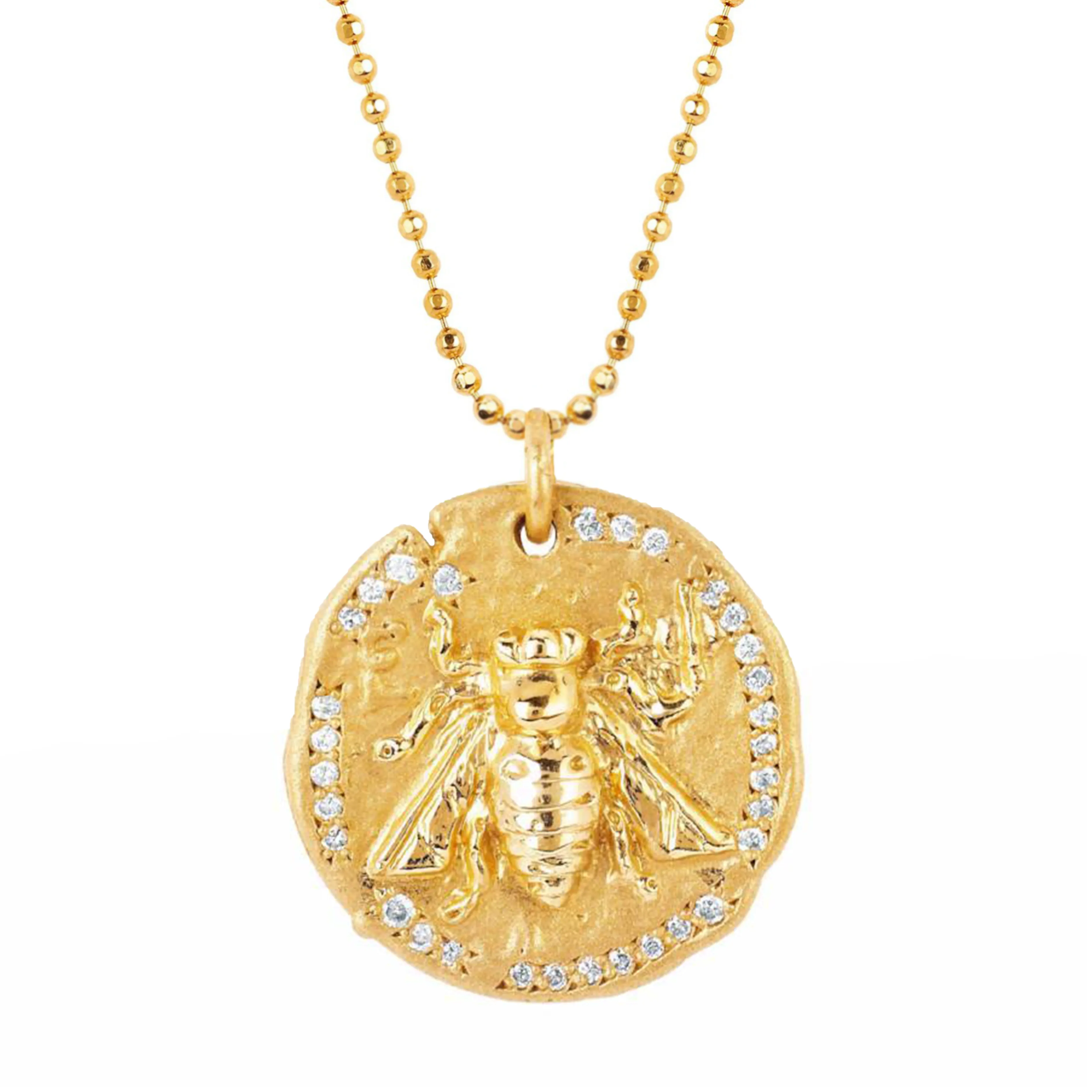 18k Sacred Honey Bee Coin Necklace | Ready to Ship