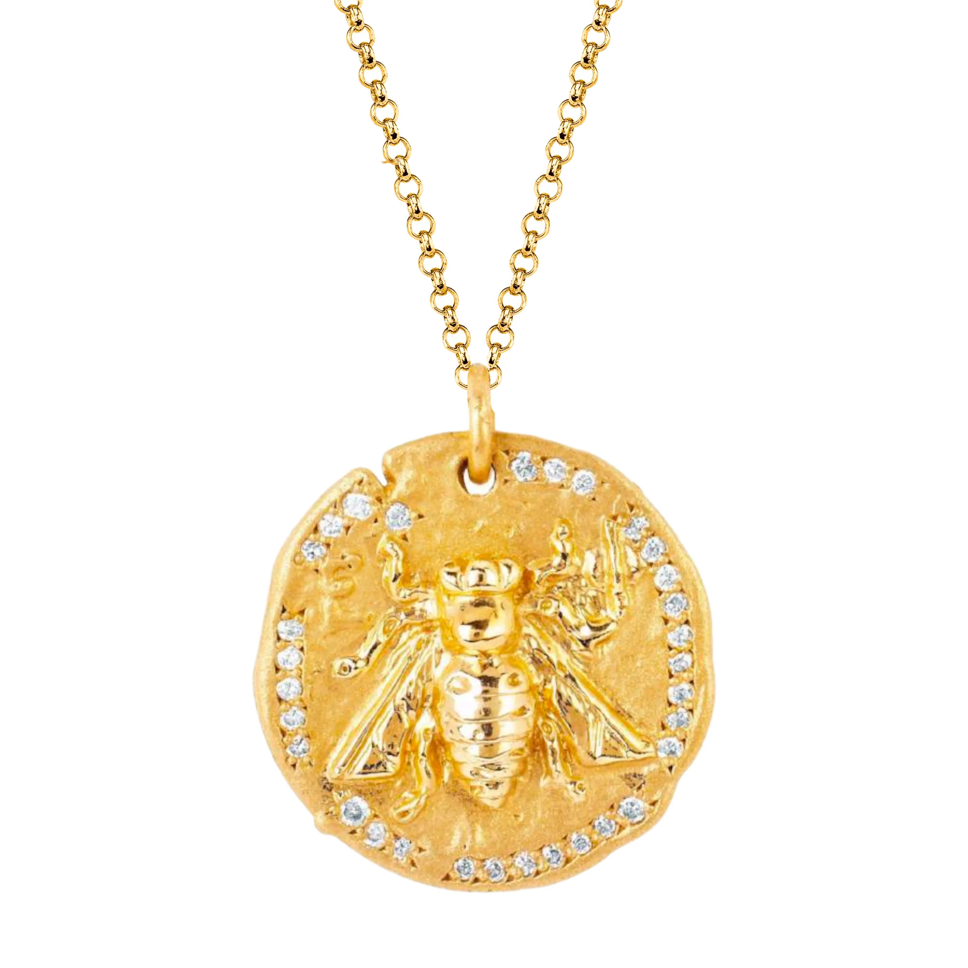 18k Sacred Honey Bee Coin Necklace | Ready to Ship
