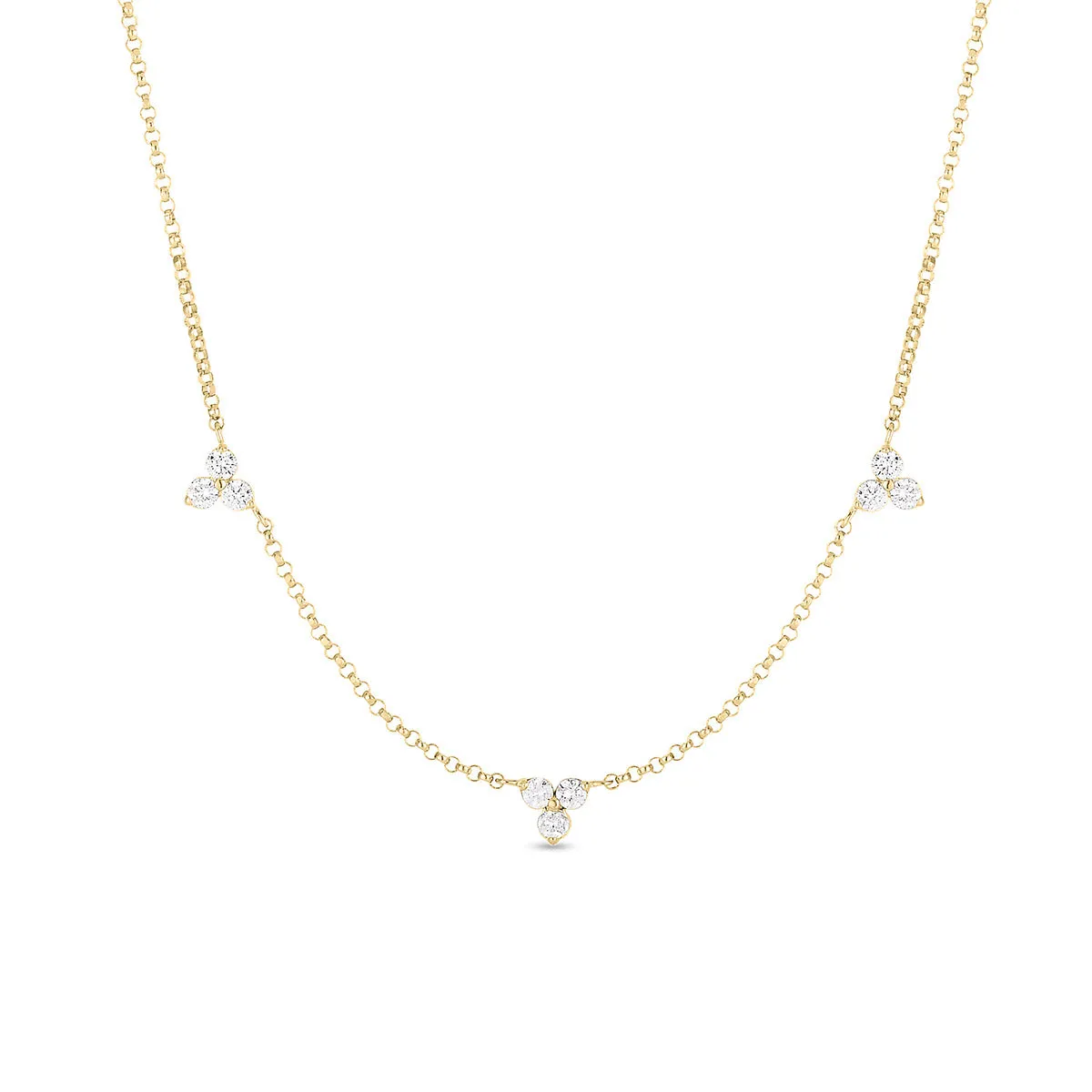 18K Three Station Diamond Necklace