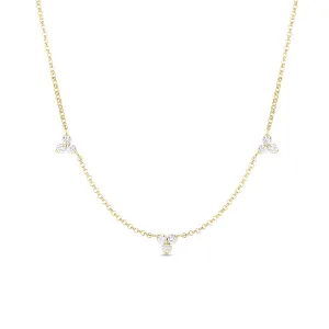 18K Three Station Diamond Necklace