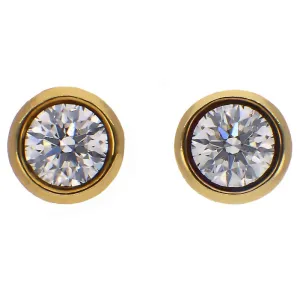 18K Yellow Gold Elsa Peretti Tiffany Diamond Earrings