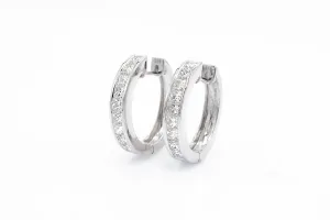 3.42 ctw Princess Cut Diamond Hoops 18k