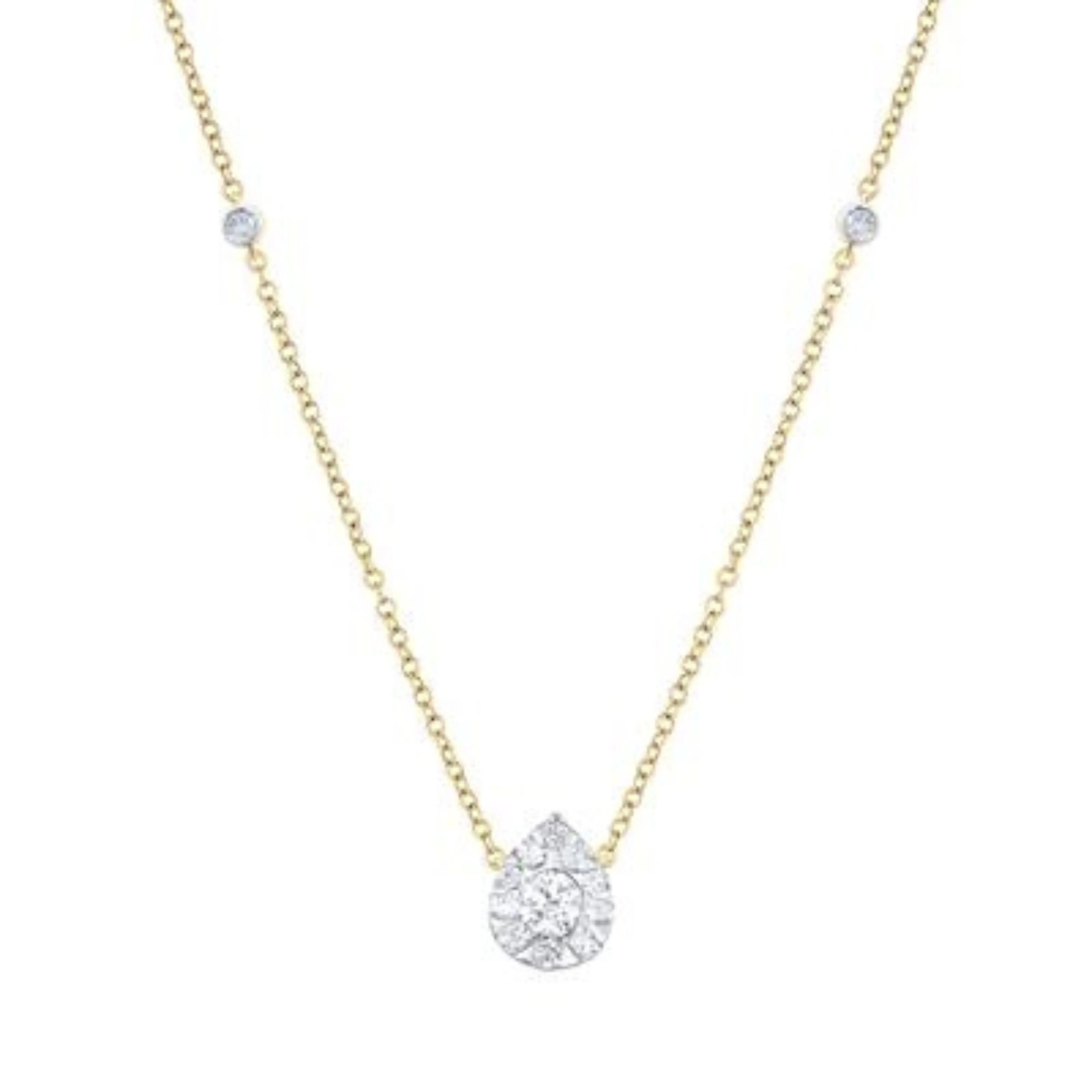 5/8CTW Diamond Fashion Ladies Necklace - 14K Yellow Gold