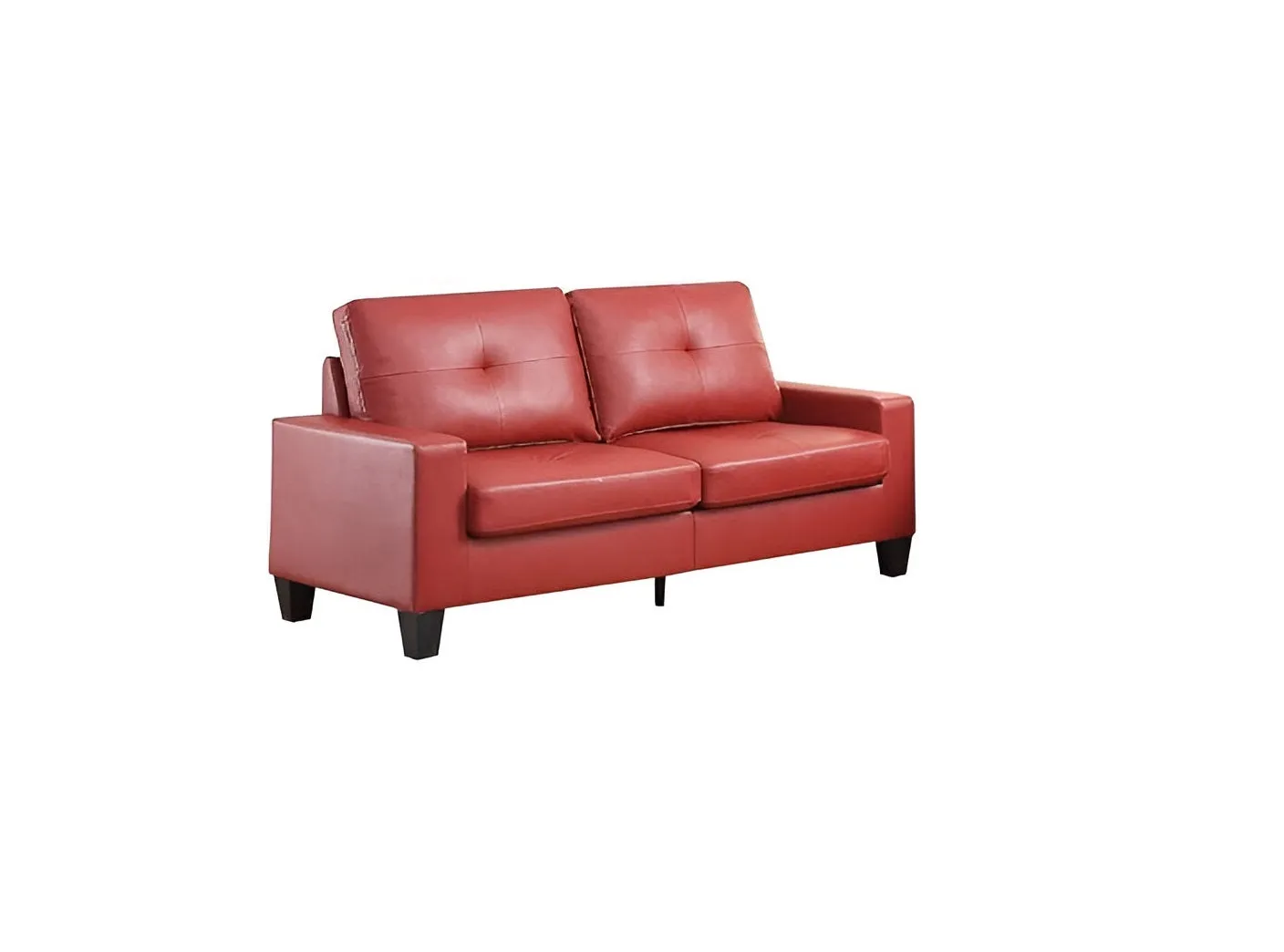 71" Red Pu Platinum  Sofa And Loveseat