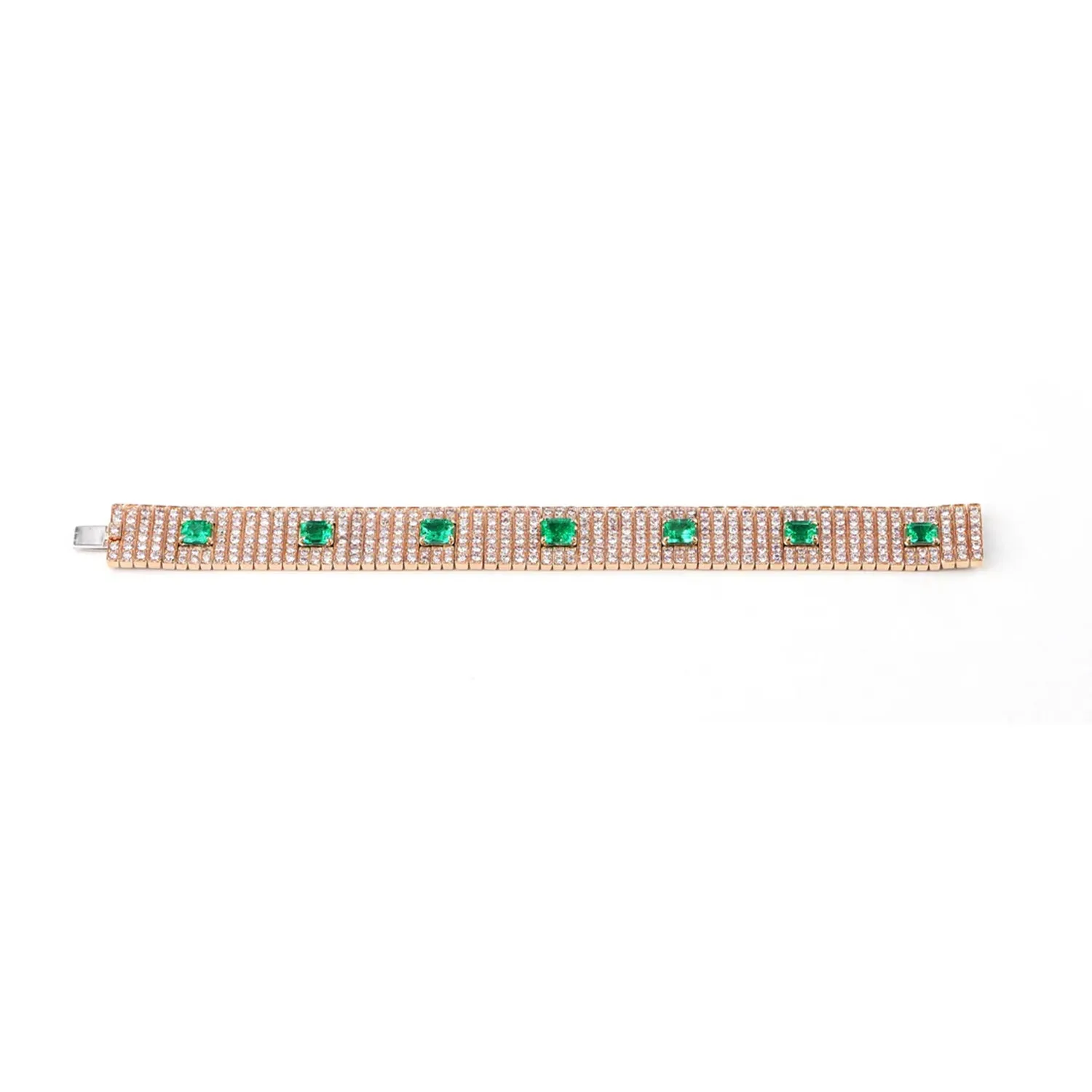 8.00 / 6.94 cts Emerald with Pink Diamond Bracelet (ENQUIRE)