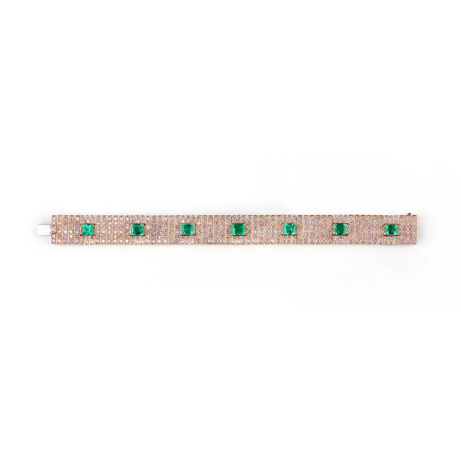 8.00 / 6.94 cts Emerald with Pink Diamond Bracelet (ENQUIRE)