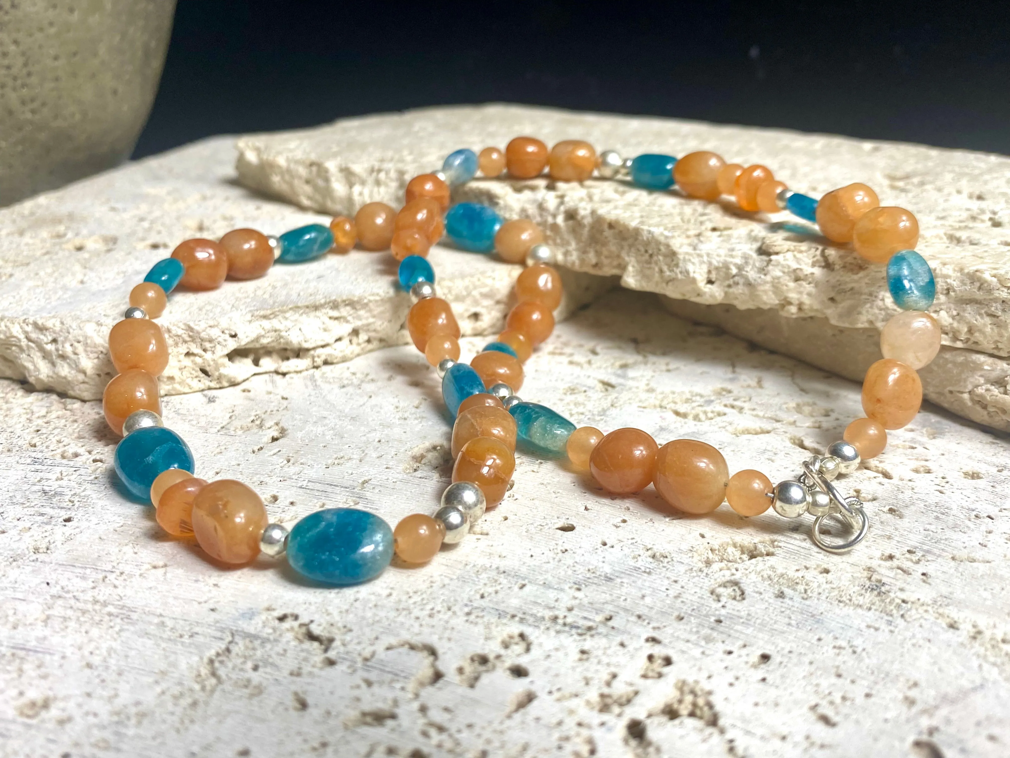 Apatite and Red Aventurine Necklace
