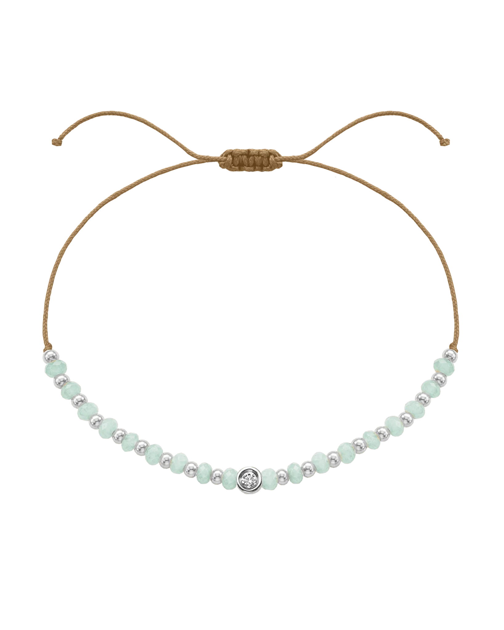 Apatite Gemstone String of Love Bracelet for Inspiration - 14K White Gold