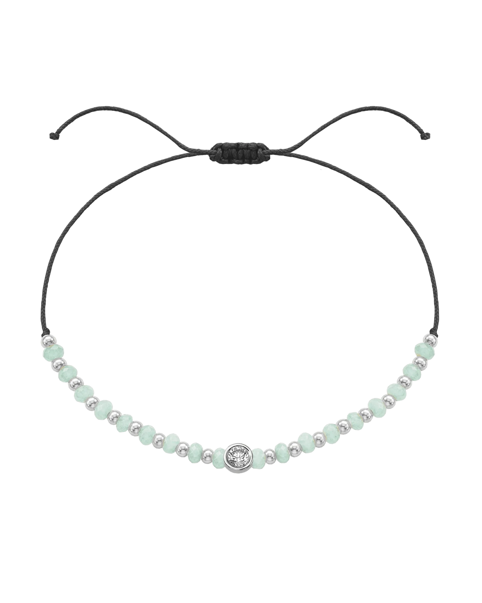 Apatite Gemstone String of Love Bracelet for Inspiration - 14K White Gold