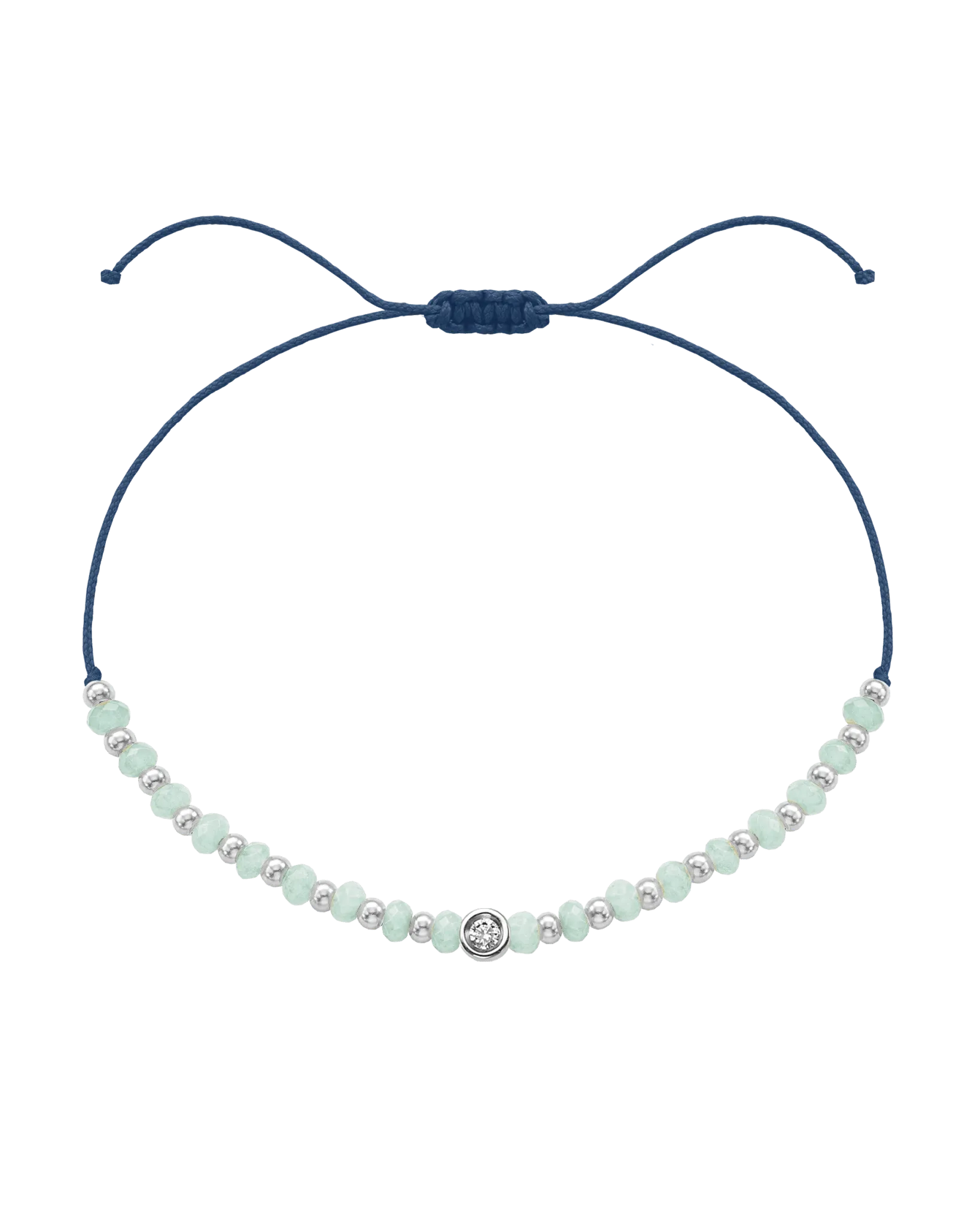 Apatite Gemstone String of Love Bracelet for Inspiration - 14K White Gold