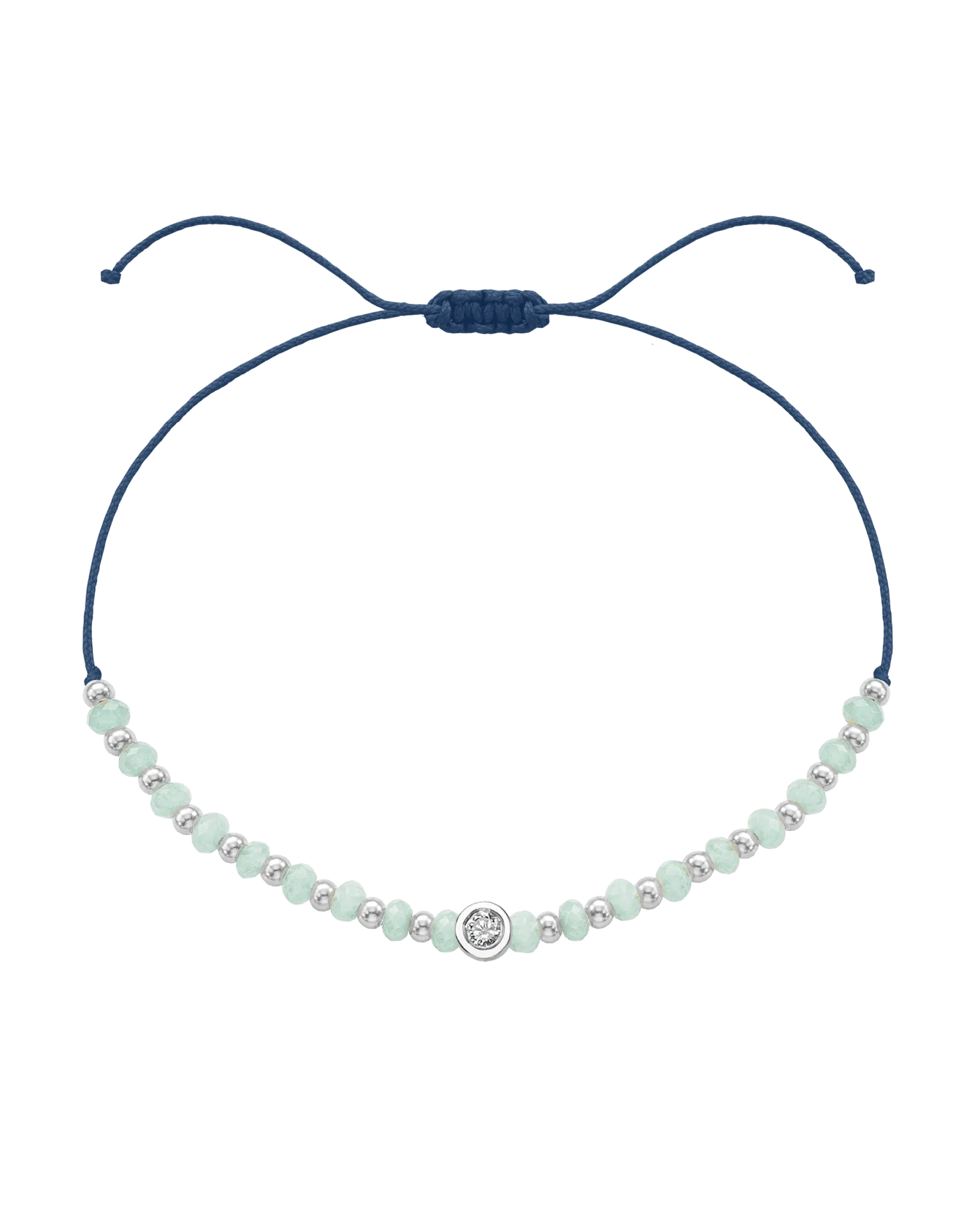 Apatite Gemstone String of Love Bracelet for Inspiration - 14K White Gold