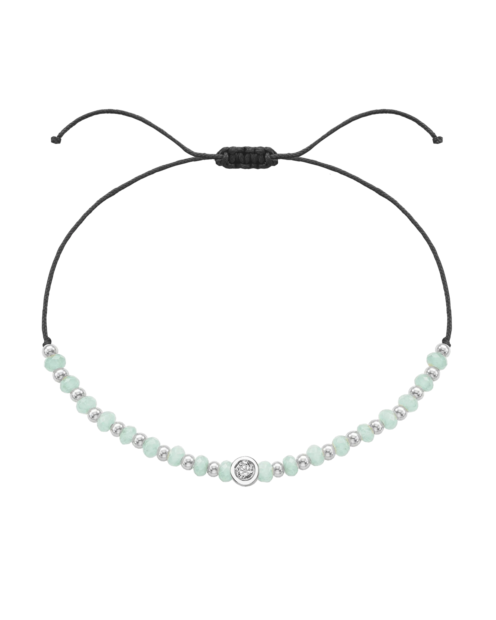 Apatite Gemstone String of Love Bracelet for Inspiration - 14K White Gold
