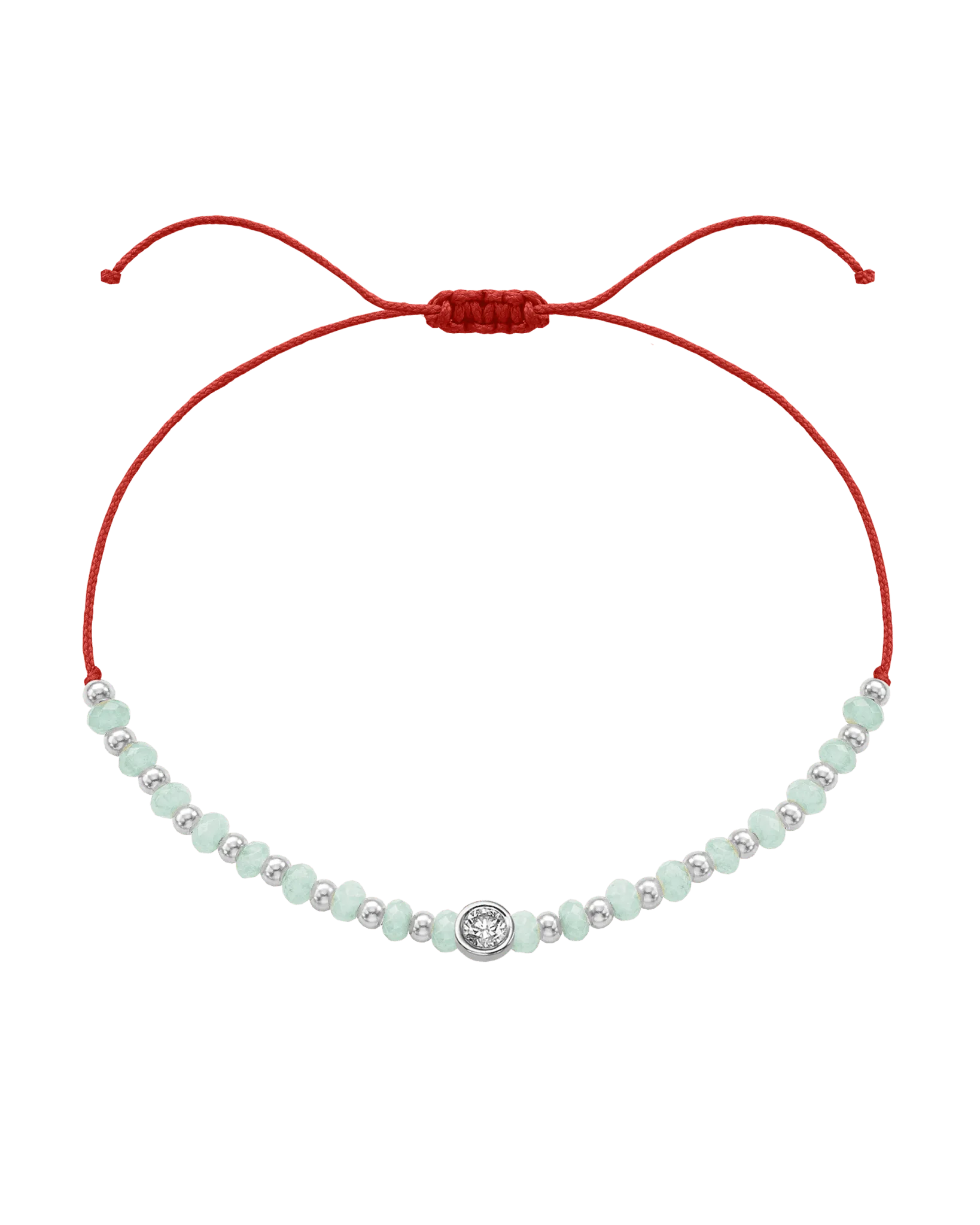 Apatite Gemstone String of Love Bracelet for Inspiration - 14K White Gold