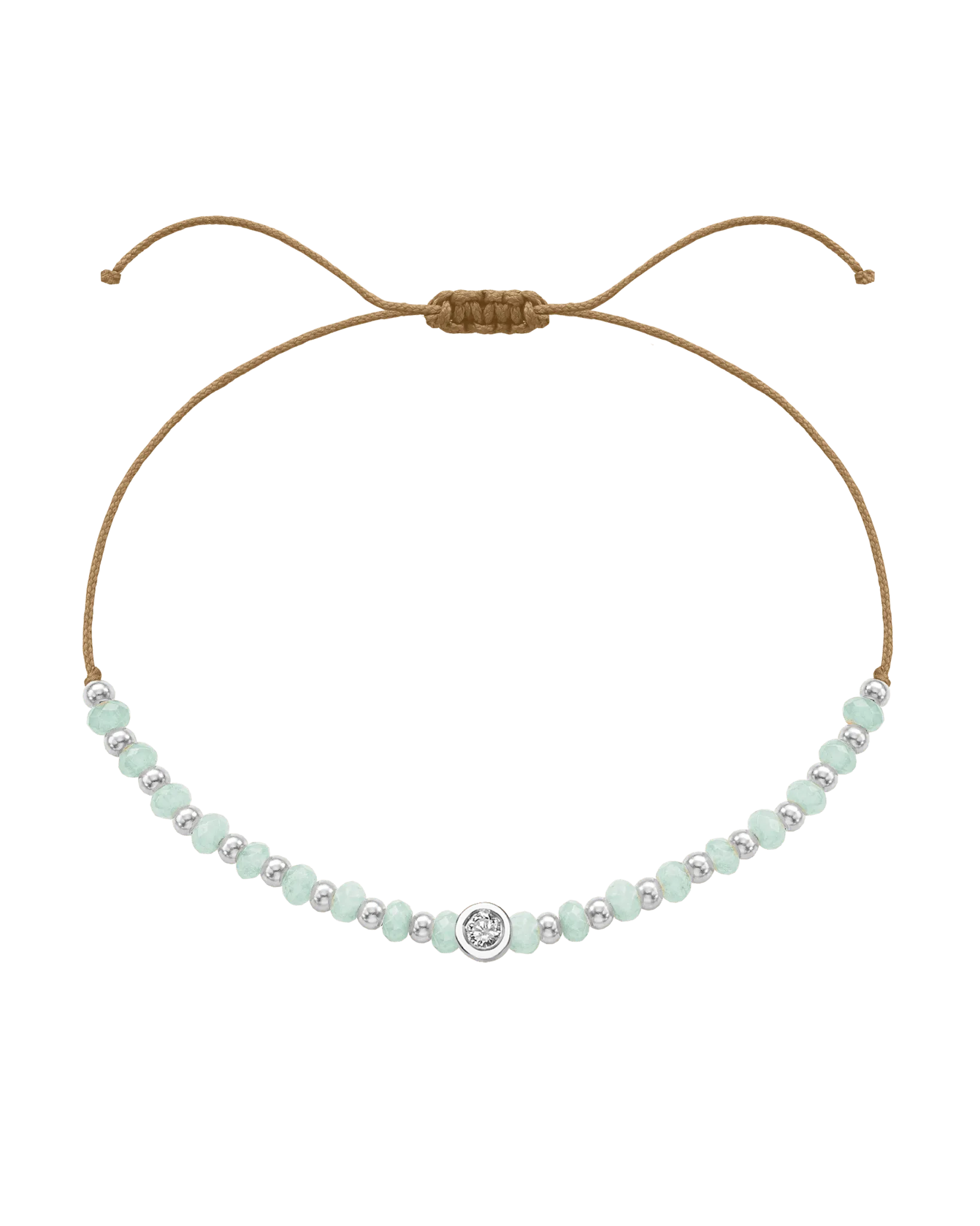 Apatite Gemstone String of Love Bracelet for Inspiration - 14K White Gold