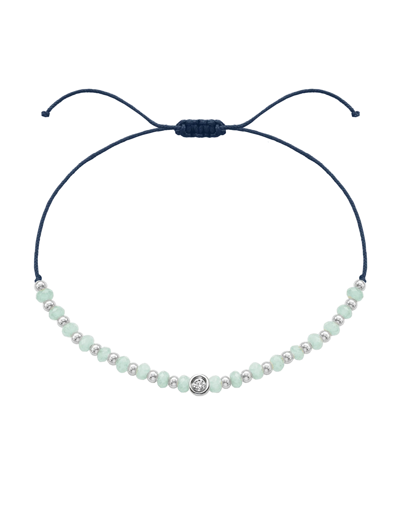 Apatite Gemstone String of Love Bracelet for Inspiration - 14K White Gold