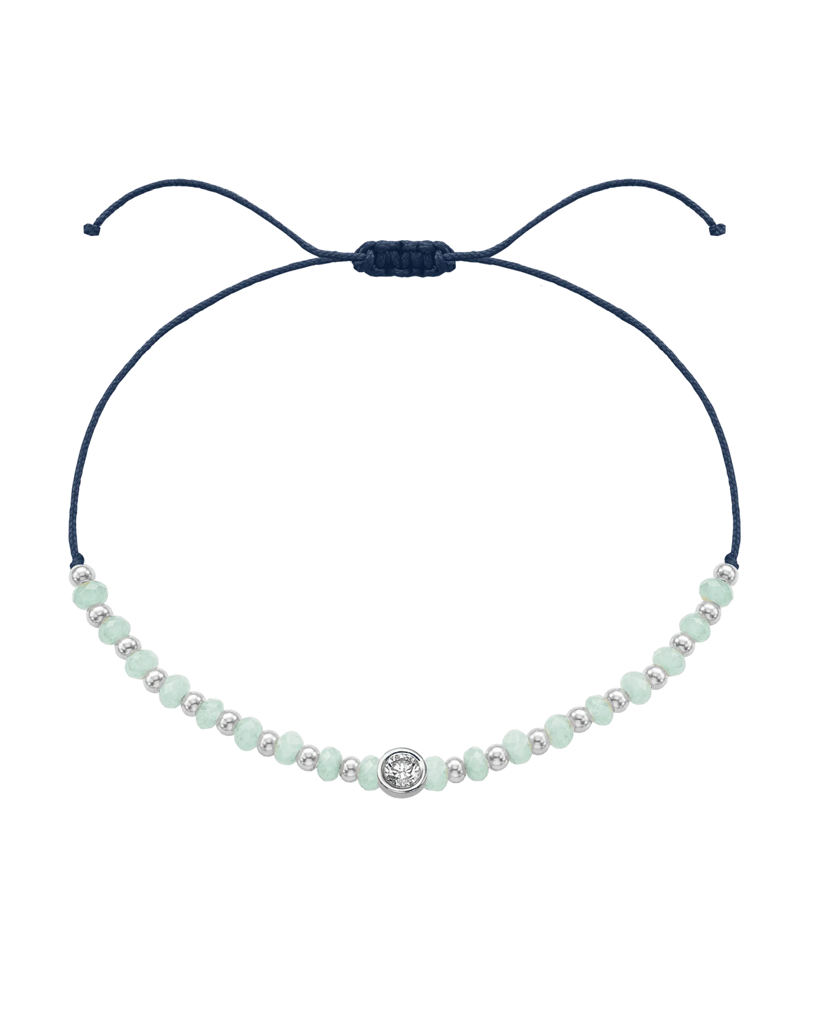 Apatite Gemstone String of Love Bracelet for Inspiration - 14K White Gold