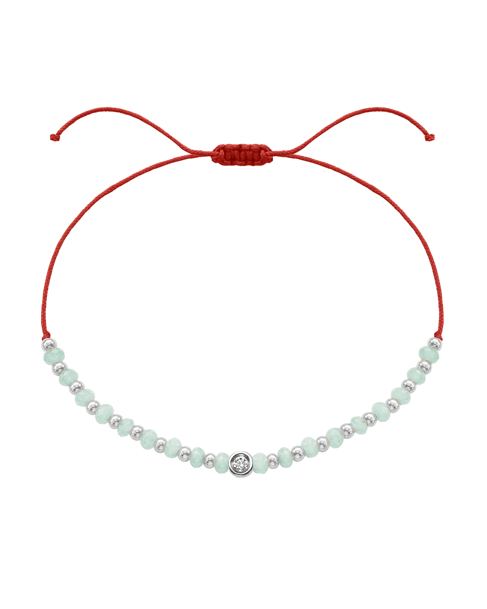 Apatite Gemstone String of Love Bracelet for Inspiration - 14K White Gold