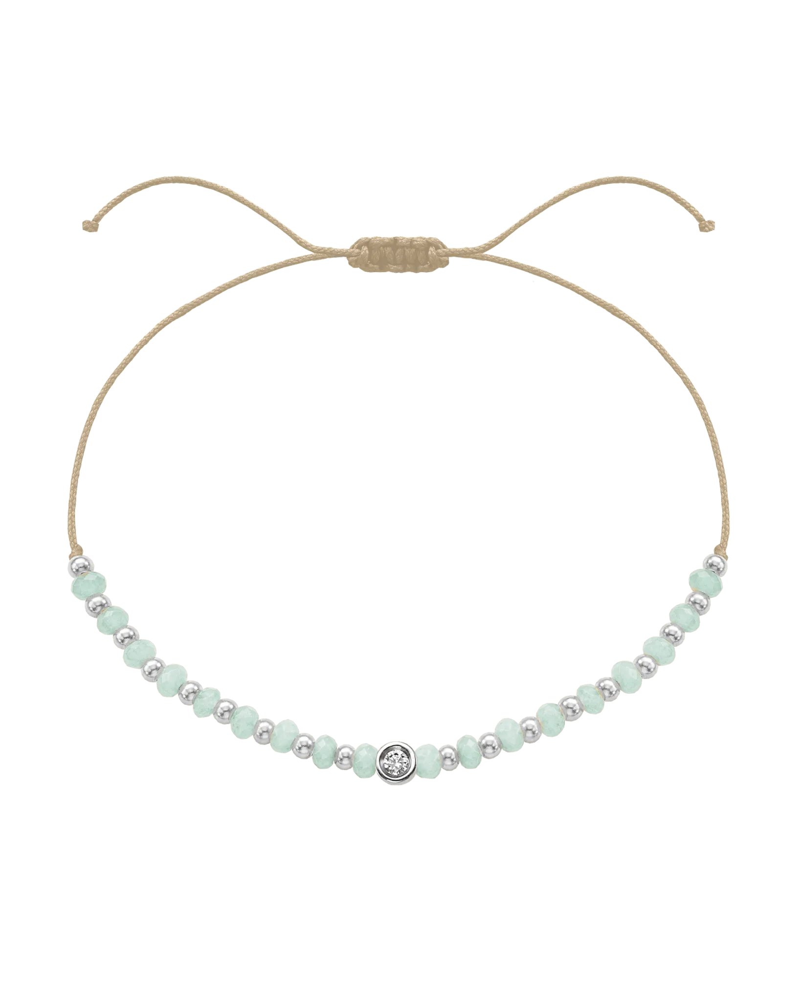 Apatite Gemstone String of Love Bracelet for Inspiration - 14K White Gold