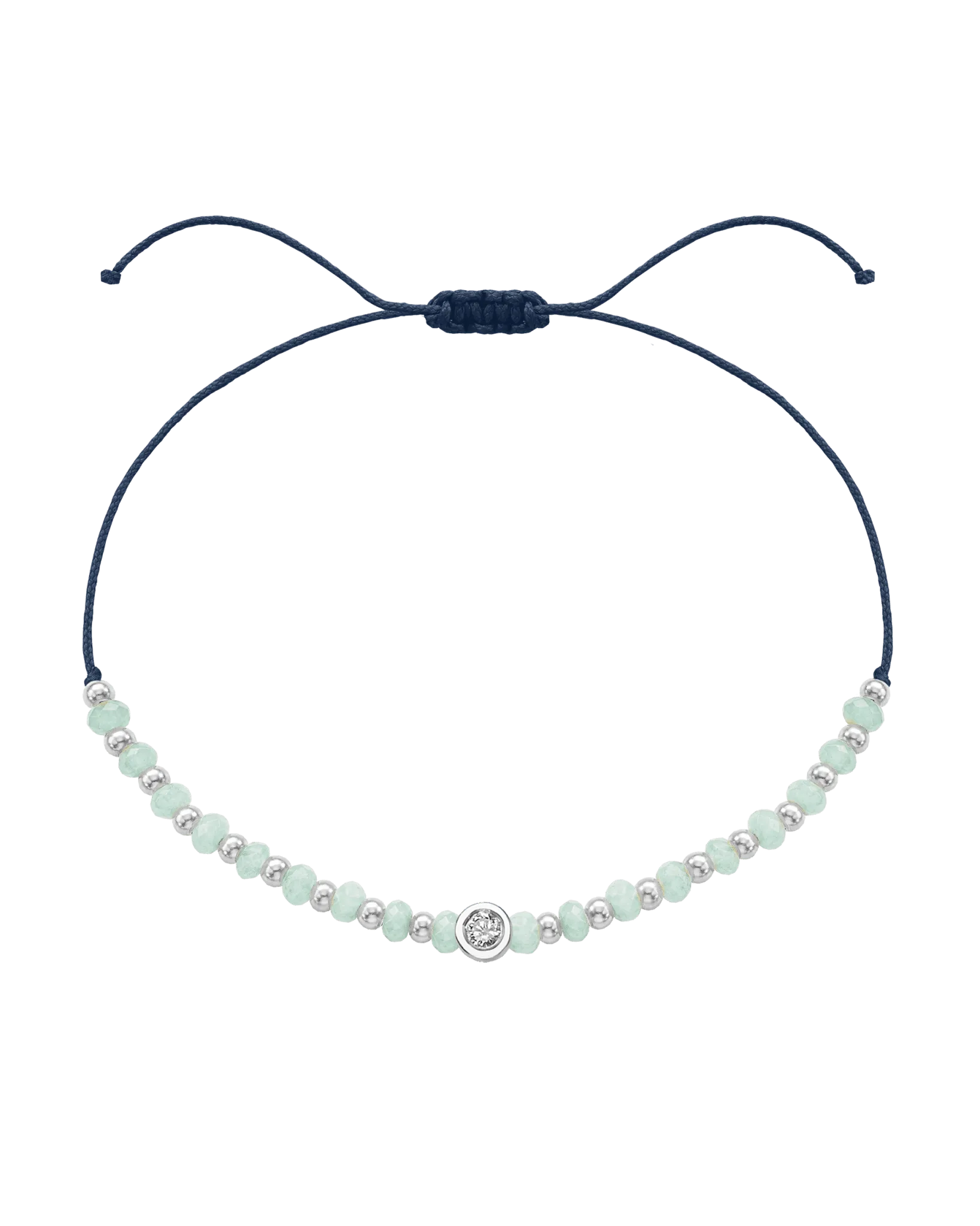 Apatite Gemstone String of Love Bracelet for Inspiration - 14K White Gold