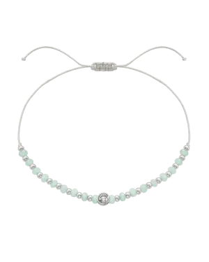 Apatite Gemstone String of Love Bracelet for Inspiration - 14K White Gold