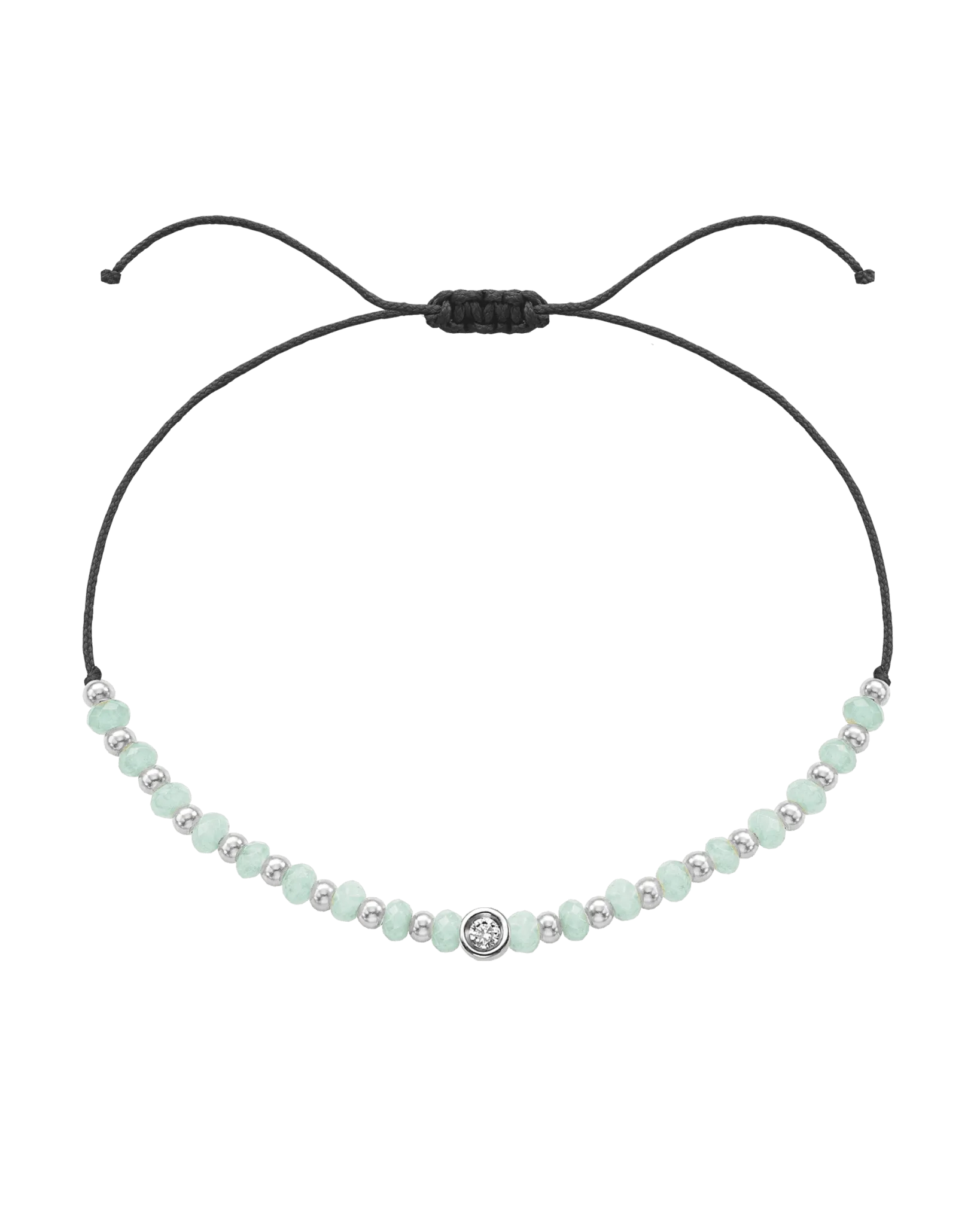 Apatite Gemstone String of Love Bracelet for Inspiration - 14K White Gold