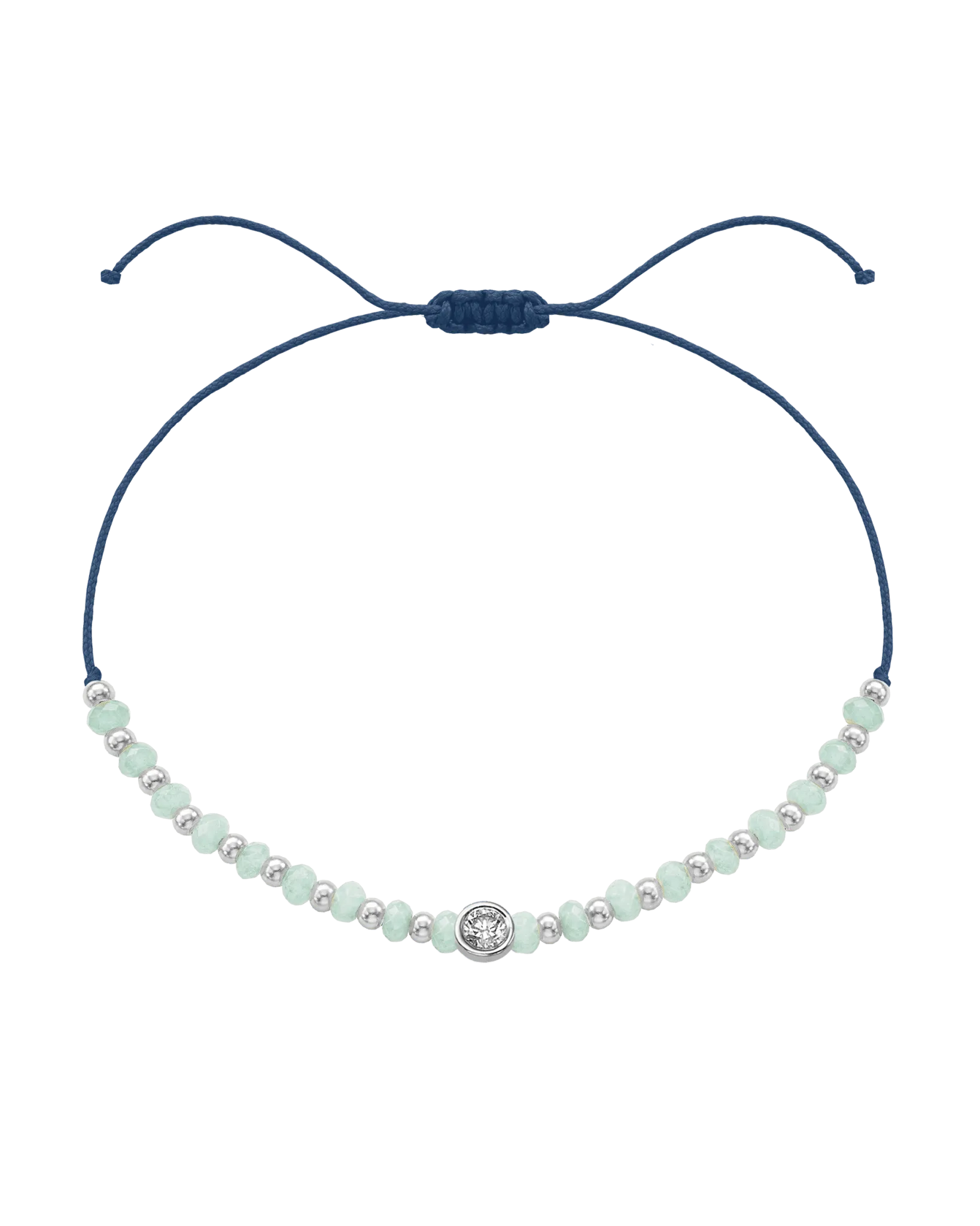 Apatite Gemstone String of Love Bracelet for Inspiration - 14K White Gold
