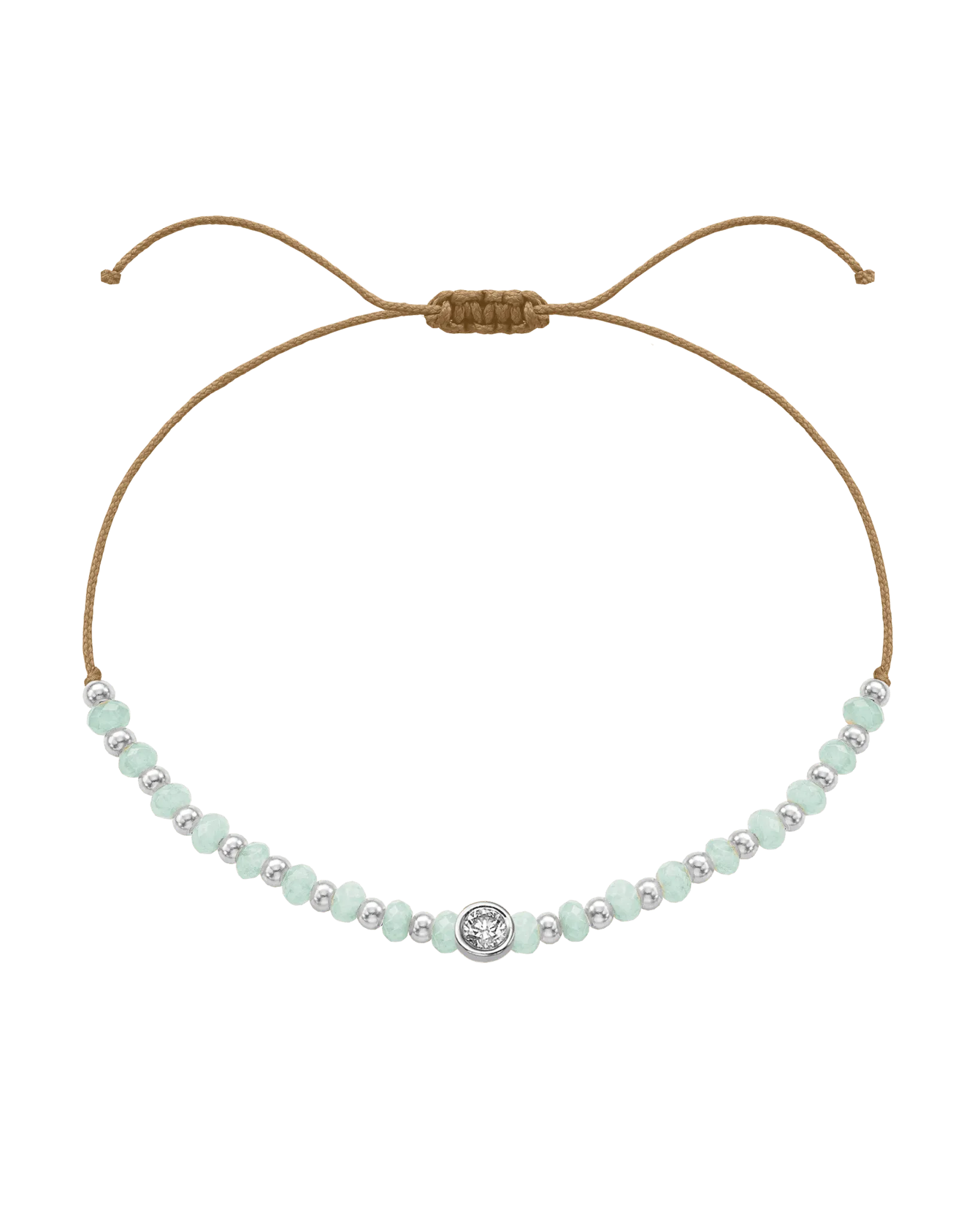 Apatite Gemstone String of Love Bracelet for Inspiration - 14K White Gold