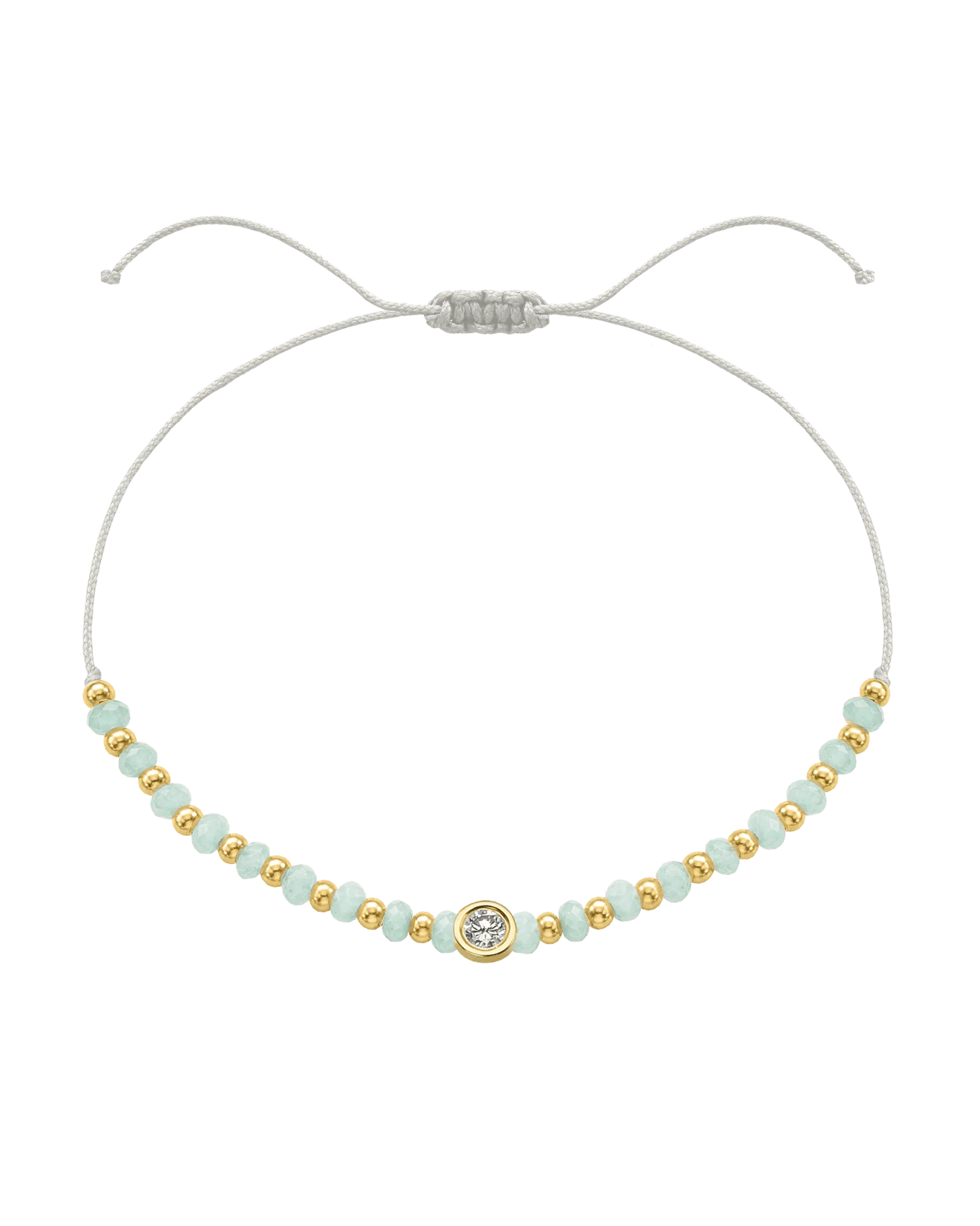 Apatite Gemstone String of Love Bracelet for Inspiration - 14K Yellow Gold