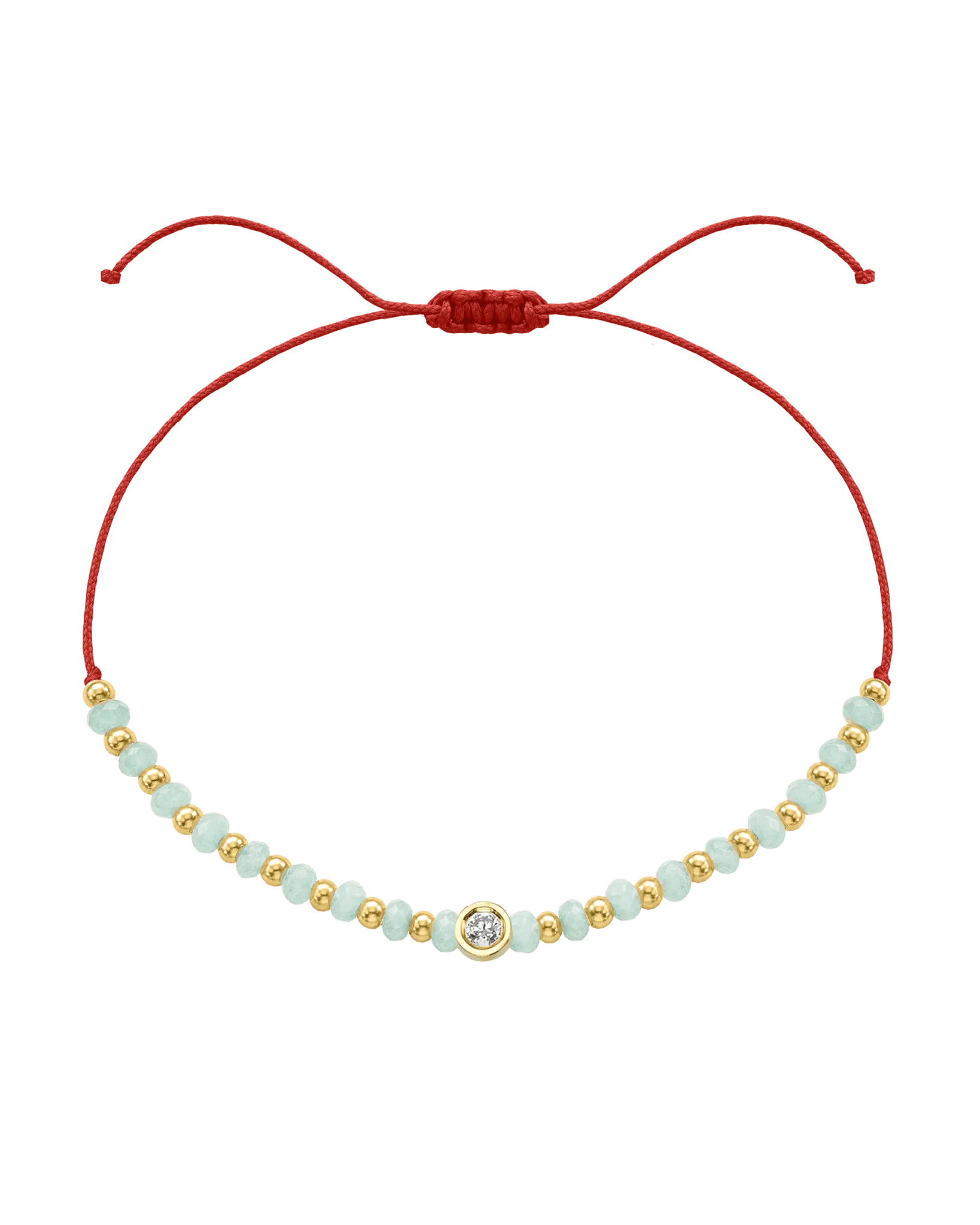 Apatite Gemstone String of Love Bracelet for Inspiration - 14K Yellow Gold