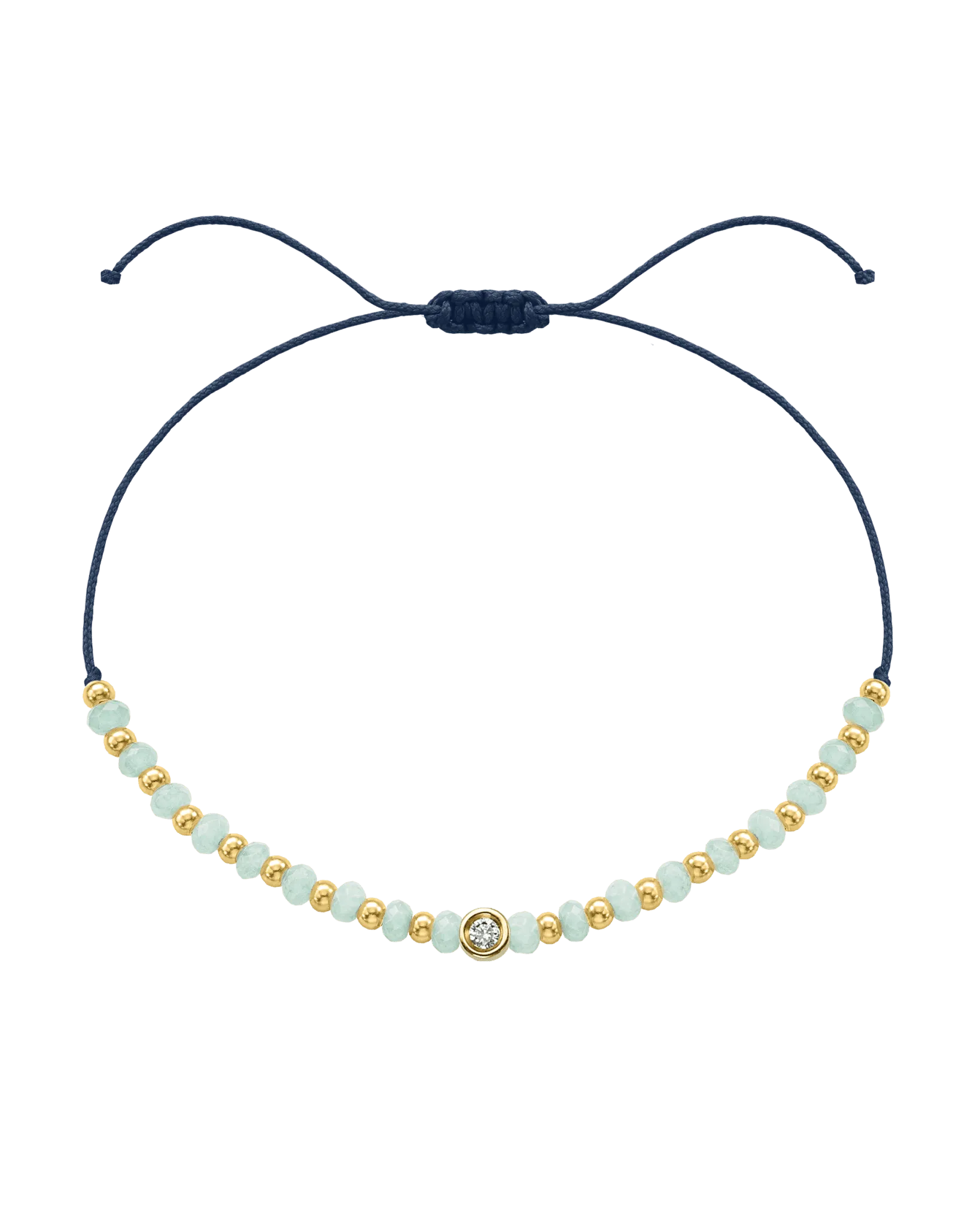 Apatite Gemstone String of Love Bracelet for Inspiration - 14K Yellow Gold