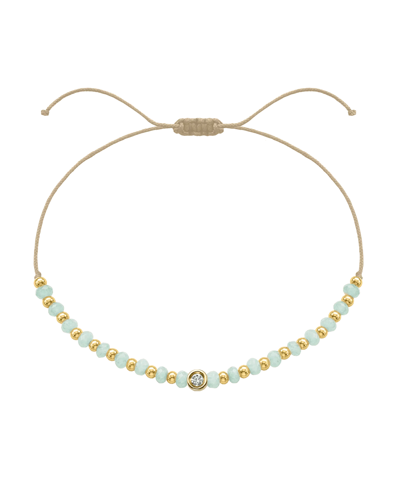 Apatite Gemstone String of Love Bracelet for Inspiration - 14K Yellow Gold