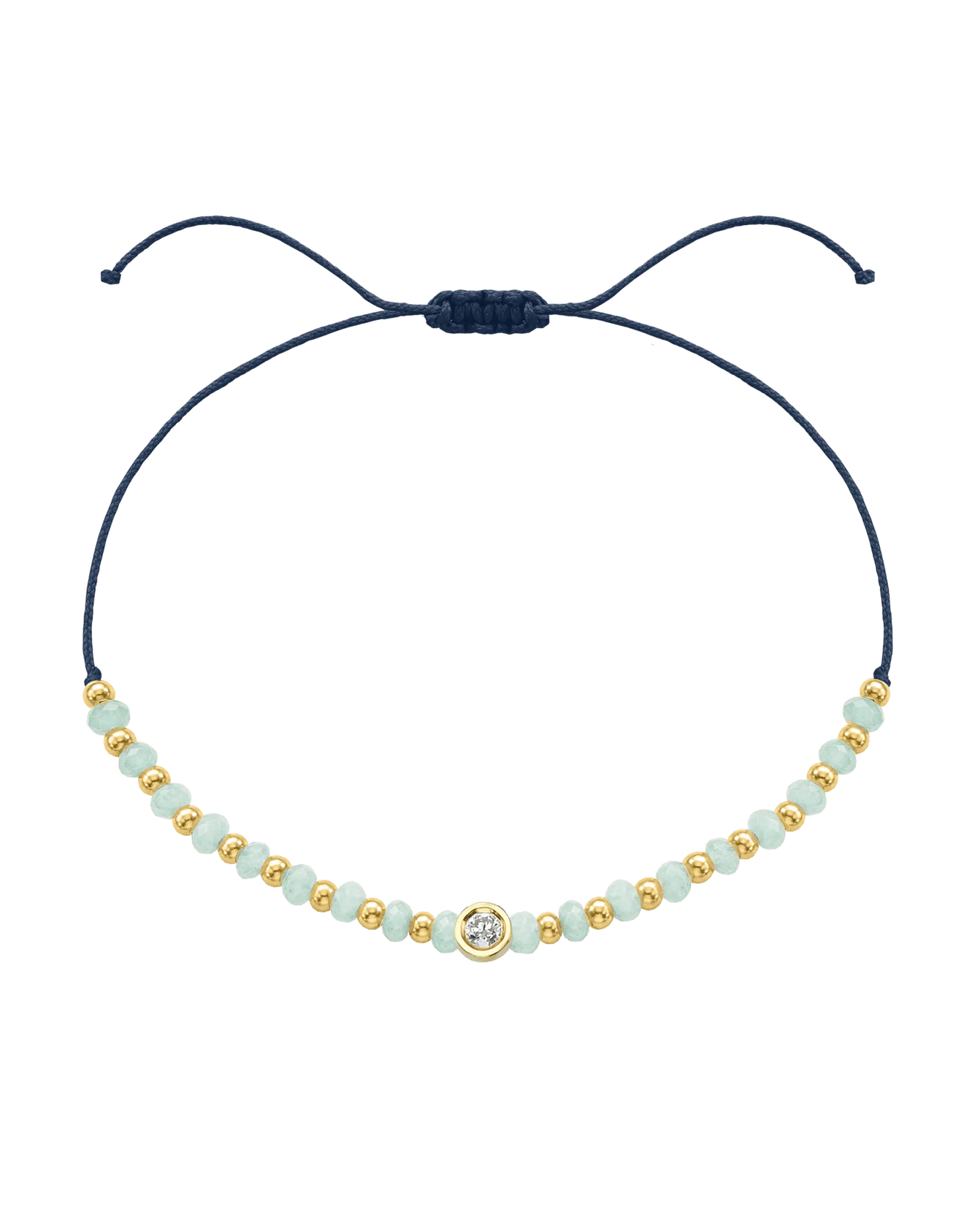 Apatite Gemstone String of Love Bracelet for Inspiration - 14K Yellow Gold
