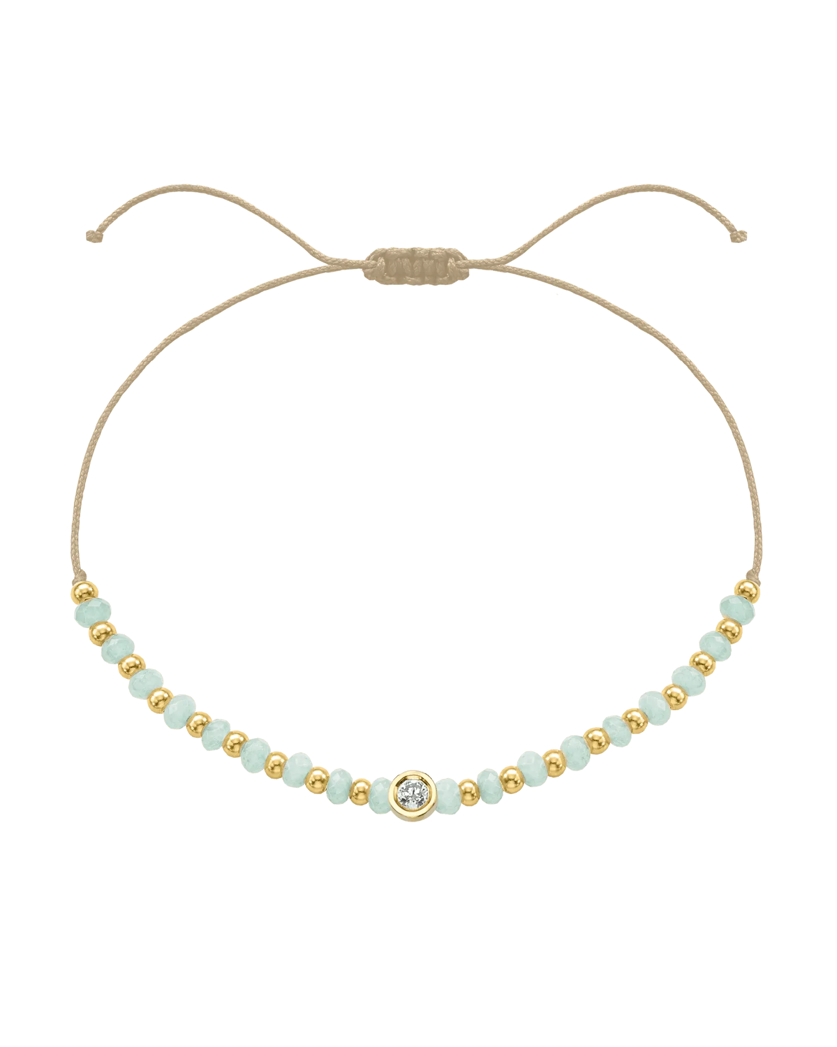 Apatite Gemstone String of Love Bracelet for Inspiration - 14K Yellow Gold