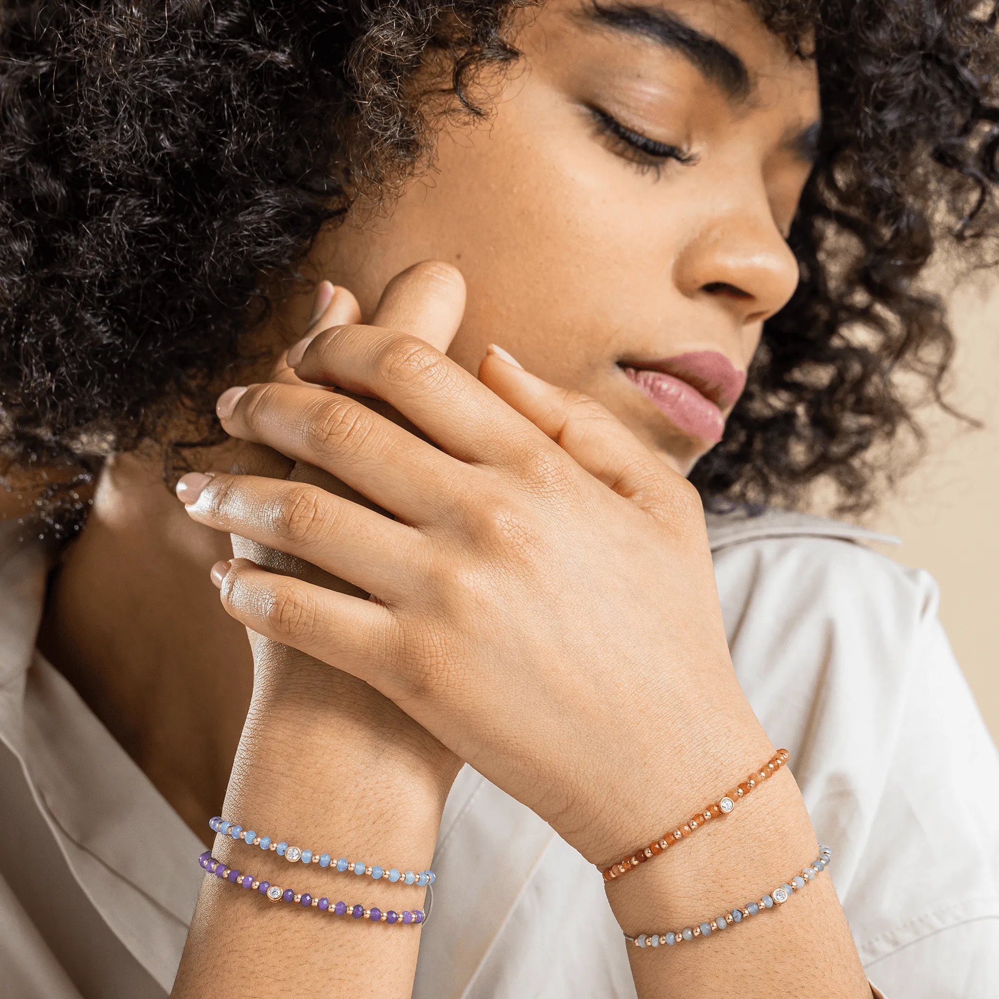 Apatite Gemstone String of Love Bracelet for Inspiration - 14K Yellow Gold