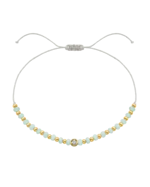 Apatite Gemstone String of Love Bracelet for Inspiration - 14K Yellow Gold