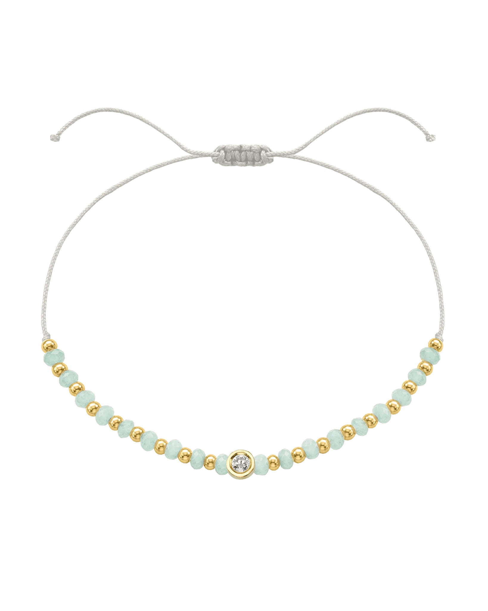 Apatite Gemstone String of Love Bracelet for Inspiration - 14K Yellow Gold