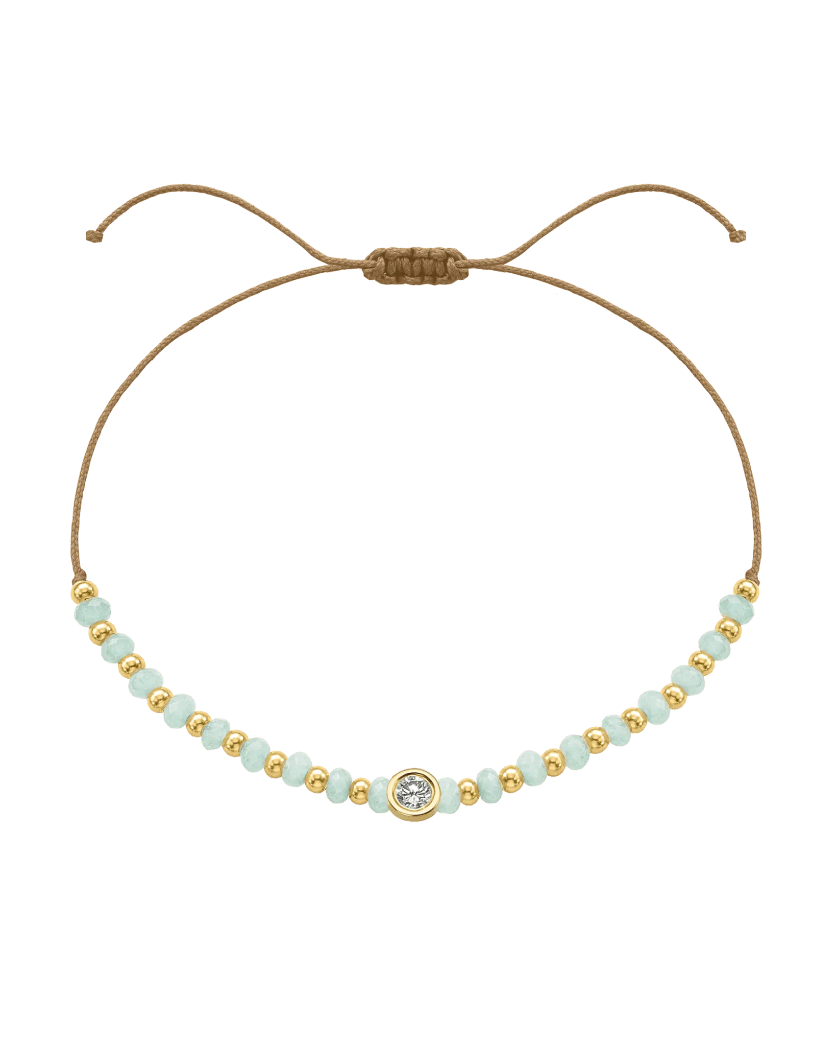 Apatite Gemstone String of Love Bracelet for Inspiration - 14K Yellow Gold