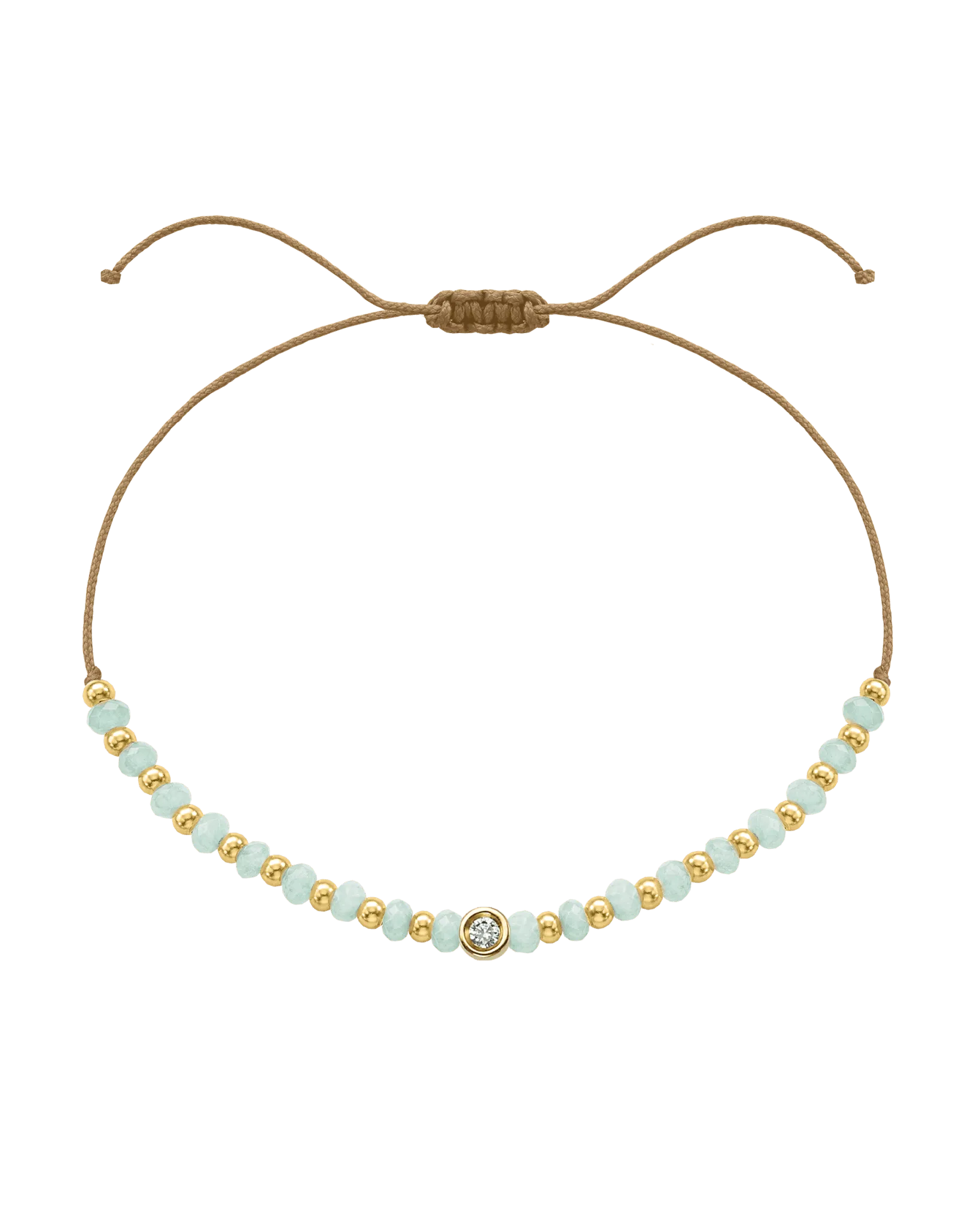 Apatite Gemstone String of Love Bracelet for Inspiration - 14K Yellow Gold