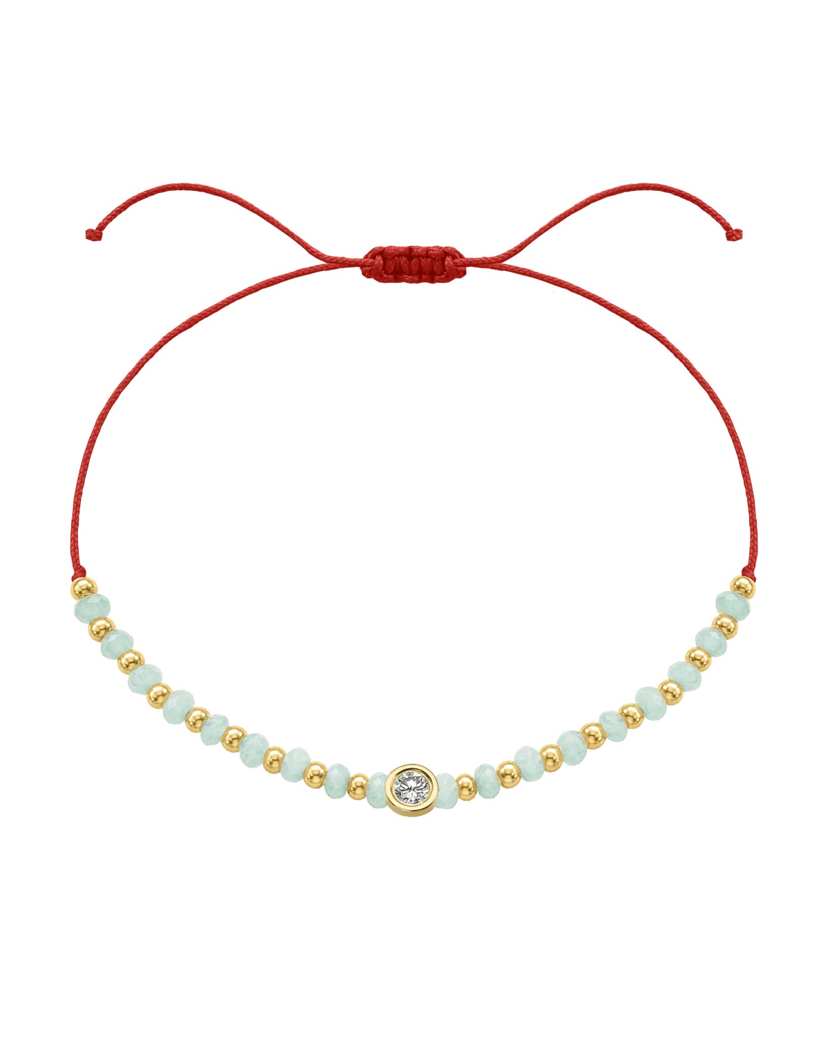 Apatite Gemstone String of Love Bracelet for Inspiration - 14K Yellow Gold