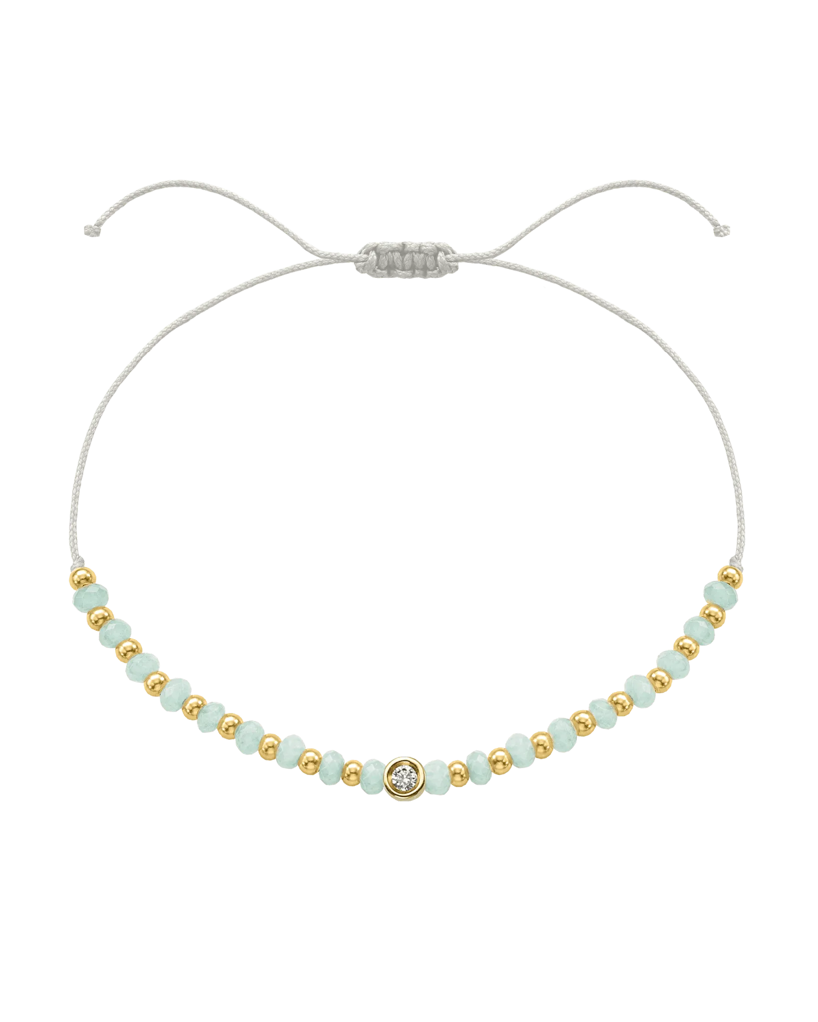 Apatite Gemstone String of Love Bracelet for Inspiration - 14K Yellow Gold
