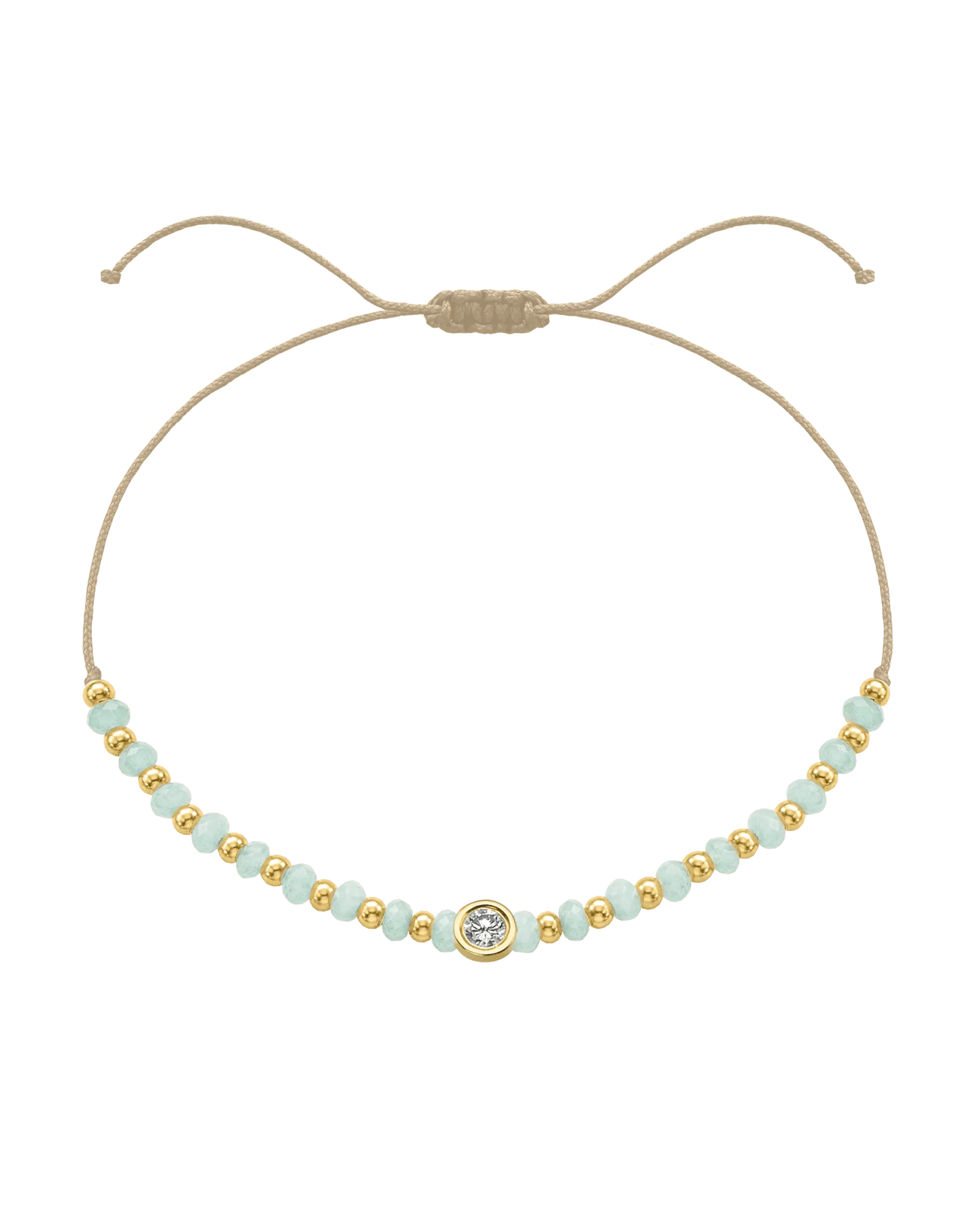 Apatite Gemstone String of Love Bracelet for Inspiration - 14K Yellow Gold