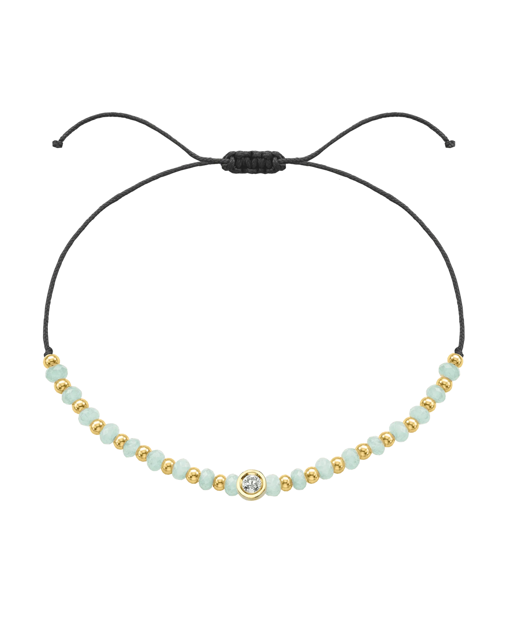 Apatite Gemstone String of Love Bracelet for Inspiration - 14K Yellow Gold