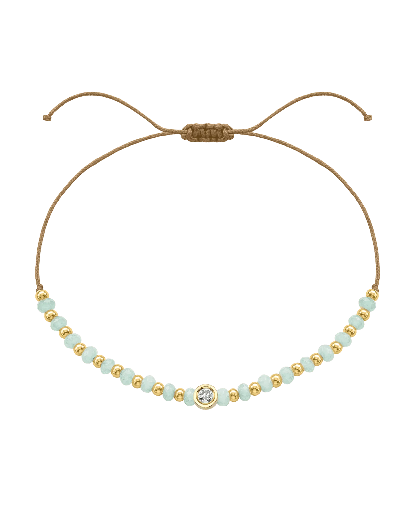 Apatite Gemstone String of Love Bracelet for Inspiration - 14K Yellow Gold